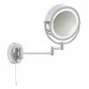 Searchlight IP44 Illuminated Chrome Bathroom Mirror with Adjustable Arm - 11824 -Bathroom Mirrors Shop 11824 P