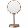 Neptune Round Swivel Bathroom Mirror - Concrete & Copper