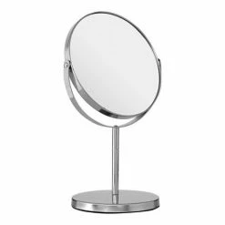 Silver Effect Metal Swivel Cosmetic Mirror