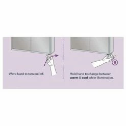 HIB Qubic 60 LED Aluminium Mirror Cabinet - 46500 -Bathroom Mirrors Shop 46400 D1N 460 1