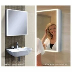HIB Qubic 60 LED Aluminium Mirror Cabinet - 46500 -Bathroom Mirrors Shop 46400 D2 460 1