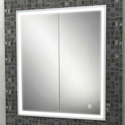 HIB Vanquish 60 Recessed LED Aluminium Mirror Cabinet - 47700