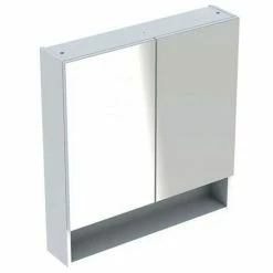 Geberit Selnova Square S 588mm White 2-Door Mirror Cabinet