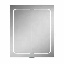 HIB Vapor 60 LED Illuminated Aluminium Mirror Cabinet - 51500