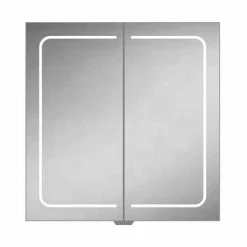 HIB Vapor 80 LED Illuminated Aluminium Mirror Cabinet - 51600 -Bathroom Mirrors Shop 51600 D1 460