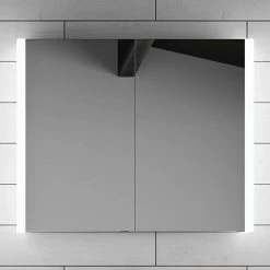 HIB Paragon 80 LED Illuminated Aluminium Mirror Cabinet - 52000
