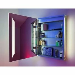 HIB Dimension 50 Bluetooth LED Illuminated Aluminium Mirror Cabinet - 54500 -Bathroom Mirrors Shop 54500 D1 460