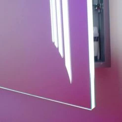 HIB Dimension 50 Bluetooth LED Illuminated Aluminium Mirror Cabinet - 54500 -Bathroom Mirrors Shop 54500 D2 460