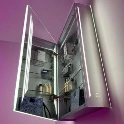 HIB Dimension 50 Bluetooth LED Illuminated Aluminium Mirror Cabinet - 54500 -Bathroom Mirrors Shop 54500 D5 460
