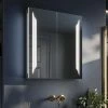 HIB Dimension 60 Bluetooth LED Illuminated Aluminium Mirror Cabinet - 54600 -Bathroom Mirrors Shop 54600 P