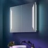 HIB Dimension 80 Bluetooth LED Illuminated Aluminium Mirror Cabinet - 54700 -Bathroom Mirrors Shop 54700 P