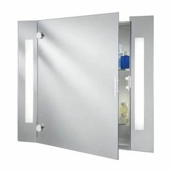 Searchlight Illuminated Bathroom Mirror Cabinet with Shaver Socket - 6560