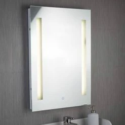 Searchlight Illuminated 2 Light Touch Bathroom Mirror with Shaver Socket - 7450 -Bathroom Mirrors Shop 7450 D1 460