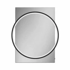 HIB Solas 60 LED Illuminated Mirror (Matt Black Frame) - 79520600 -Bathroom Mirrors Shop 79520600 d1 460