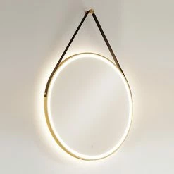 HIB Solstice Brushed Brass 60 Round LED Illuminated Mirror - 79520750