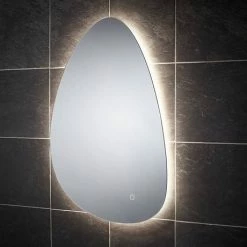 Arezzo 550 x 800mm Teardrop LED Backlit Bathroom Mirror with Anti-Fog -Bathroom Mirrors Shop AZ1703MB D4 460
