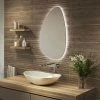 Arezzo 550 x 800mm Teardrop LED Backlit Bathroom Mirror with Anti-Fog