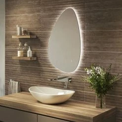 Arezzo 550 x 800mm Teardrop LED Backlit Bathroom Mirror with Anti-Fog
