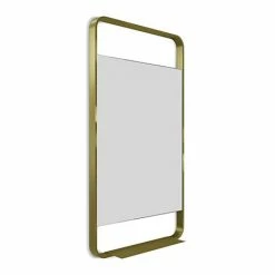 Arezzo Brushed Brass 550 x 1000mm Mirror with Shelf