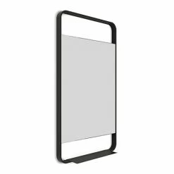 Arezzo Matt Black 550 x 1000mm Mirror with Shelf