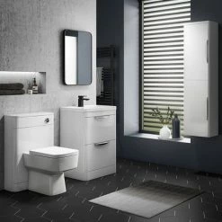 Arezzo Matt Black 700 x 500 Rectangular Mirror 4 Arezzo Matt Black 700 x 500 Rectangular Mirror -Bathroom Mirrors Shop AZ57MB d2 460