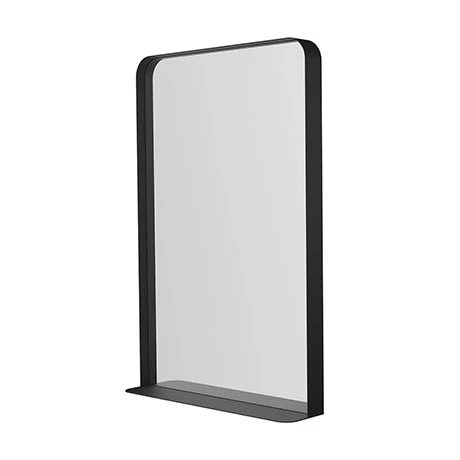 AZ5X75MB_P.jpg Arezzo Matt Black 500 x 750mm Mirror with Shelf -Bathroom Mirrors Shop AZ5X75MB P