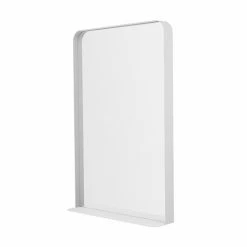 Arezzo Matt White 500 x 750mm Mirror with Shelf