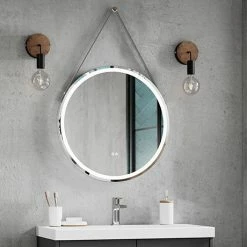 Arezzo Chrome 600mm Round LED Illuminated Anti-Fog Bathroom Mirror