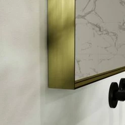 Arezzo Brushed Brass 600 x 800mm Rectangular Mirror -Bathroom Mirrors Shop AZ6X8RBB D2 460