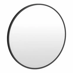 Arezzo Matt Black 700mm Round Mirror