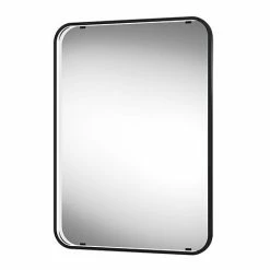 Arezzo Matt Black 500 x 700mm Rectangular LED Illuminated Bathroom Mirror with Infrared Sensor & Anti-Fog
