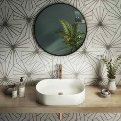 Arezzo Matt Black 800mm Round Mirror -Bathroom Mirrors Shop AZ8BRM d2 460