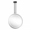 Arezzo Matt Black 600mm Hanging LED Illuminated Bathroom Mirror with Infrared Sensor & Anti-Fog