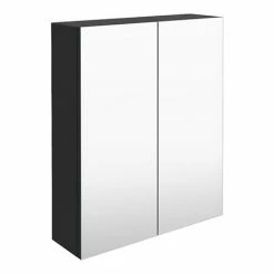 Arezzo 600 Matt Black 2-Door Mirror Cabinet
