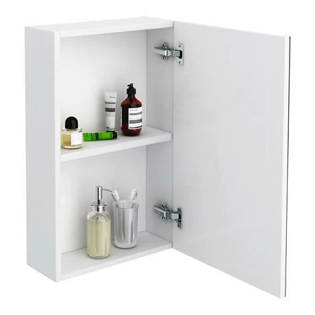 B45MGW_d2_460.jpg Brooklyn 450mm Gloss White Bathroom Mirror Unit -Bathroom Mirrors Shop B45MGW d2 460
