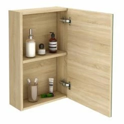 Brooklyn 450mm Natural Oak Bathroom Mirror Unit -Bathroom Mirrors Shop B45MNO d3 460