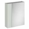 Brooklyn 600mm Grey Mist Bathroom Mirror & Fascia Cabinet -Bathroom Mirrors Shop B6GMWMF p