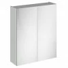 Brooklyn 600mm Grey Mist Bathroom Mirror Cabinet - 2 Door -Bathroom Mirrors Shop B6GMWM p