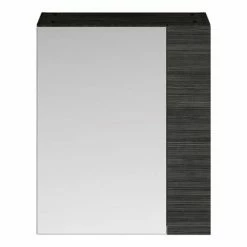 Brooklyn 600mm Bathroom Mirror & Fascia Cabinet - Black -Bathroom Mirrors Shop BK618 d3 460