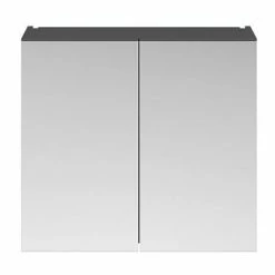 Brooklyn 800mm Gloss Grey Bathroom Mirror Cabinet - 2 Door -Bathroom Mirrors Shop BM8GRY d2 460