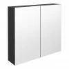 Brooklyn 800mm Gloss Grey Bathroom Mirror Cabinet - 2 Door -Bathroom Mirrors Shop BM8GRY p1