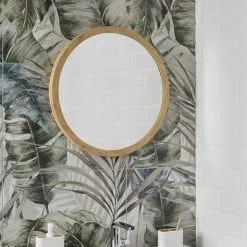 EcoDelux 800mm Bamboo Frame Round Mirror -Bathroom Mirrors Shop BMB60MIR D3 460