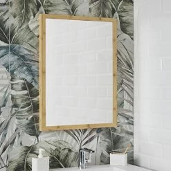 EcoDelux 600 x 800mm Bamboo Frame Rectangular Mirror