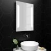Calgary 500x700mm LED Mirror inc. Touch Sensor, Anti-Fog + Shaving Port -Bathroom Mirrors Shop CAL05 np