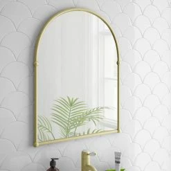 Chatsworth Traditional 673 x 490mm Arched Mirror - Brushed Brass