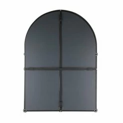 Chatsworth Traditional 700 x 490mm Arched Mirror with Glass Shelf - Matt Black -Bathroom Mirrors Shop CHTMBM d1 460