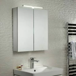 Tavistock Conduct Double Door Mirror Cabinet with LED Light -Bathroom Mirrors Shop CO60AL D2 460