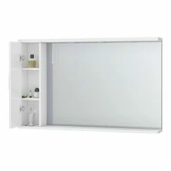 Cove White Large Illuminated Mirror Cabinet (1200mm Wide) -Bathroom Mirrors Shop Cove White Illuminated Mirror Cabinet 1200mm d1 460