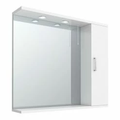 Cove White Illuminated Mirror Cabinet (850mm Wide)