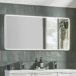 Roper Rhodes Frame 1200mm LED Illuminated Rectangular Mirror - Gloss White - FR120SW -Bathroom Mirrors Shop FR120SW D1 460